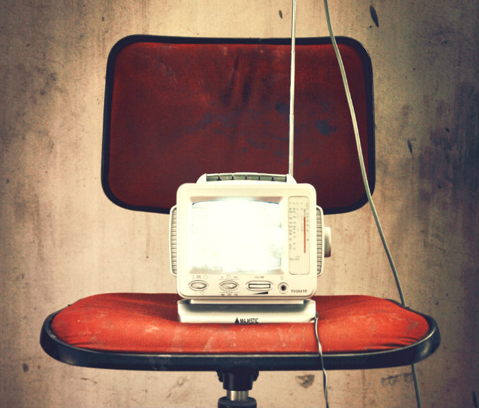 radio device on chair