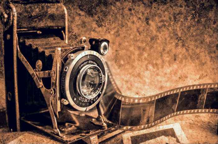 old camera with film