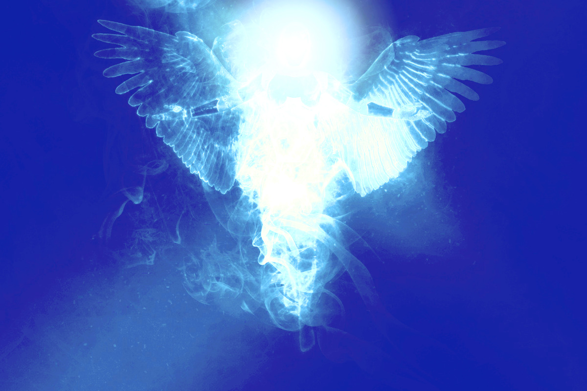 representation of archangel bathed in light